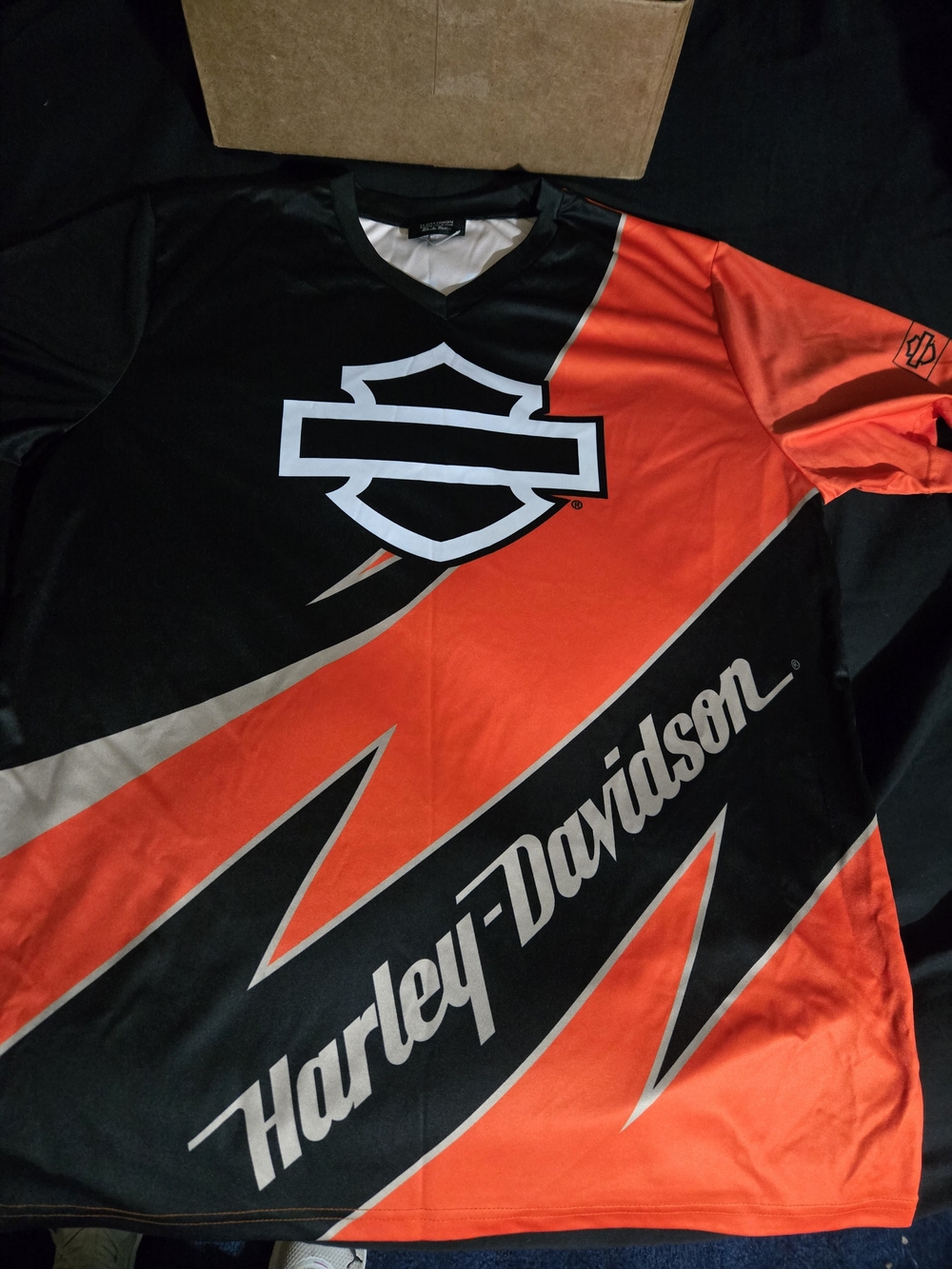 Harley-Davidson Black & Orange Bold Logo Short Sleeve Shirt